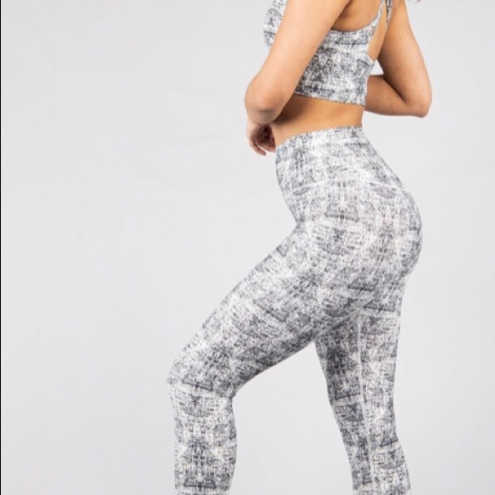 Buffbunny Hustle Print Leggings and Asymmetrical Bra